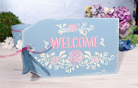 Welcome-Schild gestaltet